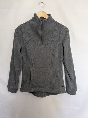 Roots Quarter Zip Sweater Fleece Sweatshirt Grey Athleisure Gorpcore XS